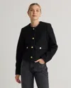Quince Women's 100% Merino Wool Collarless Cropped Jacket In Black