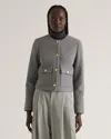 Quince Women's 100% Merino Wool Collarless Cropped Jacket In Heather Grey