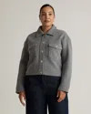 Quince Women's 100% Merino Wool Cropped Shirt Jacket In Heather Grey