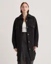 Quince Women's 100% Merino Wool Long Shirt Jacket In Black