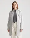Quince Women's 100% Merino Wool Long Shirt Jacket In Light Heather Grey