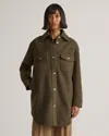 QUINCE WOMEN'S 100% MERINO WOOL LONG SHIRT JACKET