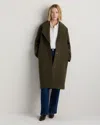 Quince Women's 100% Merino Wool Shawl Collar Long Coat In Green