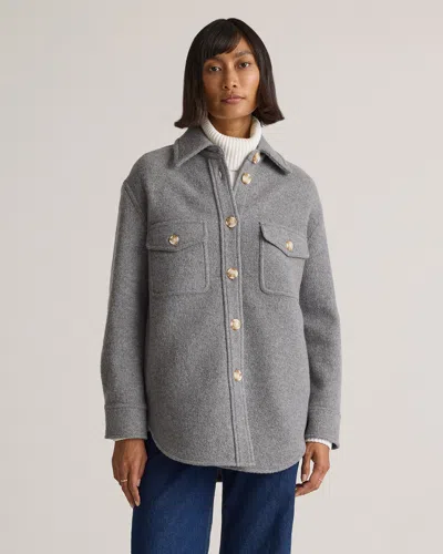 Quince Women's 100% Merino Wool Shirt Jacket In Heather Grey
