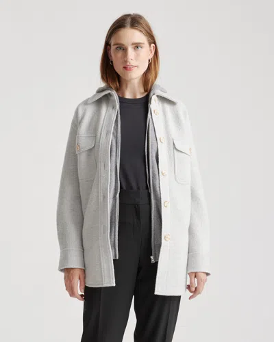 Quince Women's 100% Merino Wool Shirt Jacket In Light Heather Grey