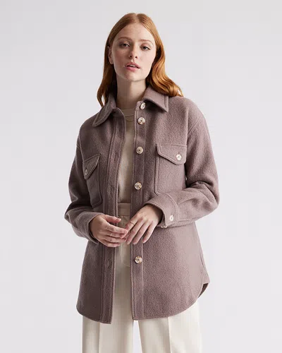 Quince Women's 100% Merino Wool Shirt Jacket In Taupe