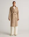 Quince Women's 100% Mongolian Cashmere Double-faced Double-breasted Wrap Coat In Camel