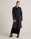 Quince Women's 100% Mongolian Cashmere Double-faced Double-breasted Wrap Coat In Heather Graphite