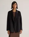 Quince Women's 100% Mongolian Cashmere Double-faced Open Blazer In Black
