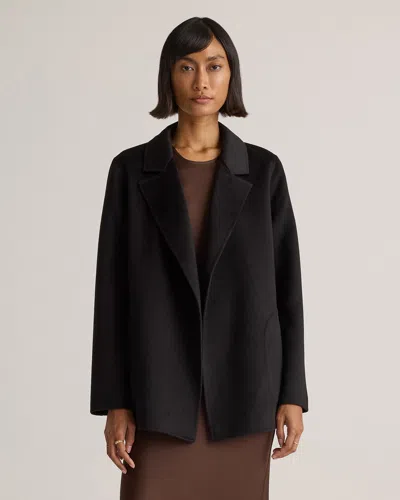 Quince Women's 100% Mongolian Cashmere Double-faced Open Blazer In Black