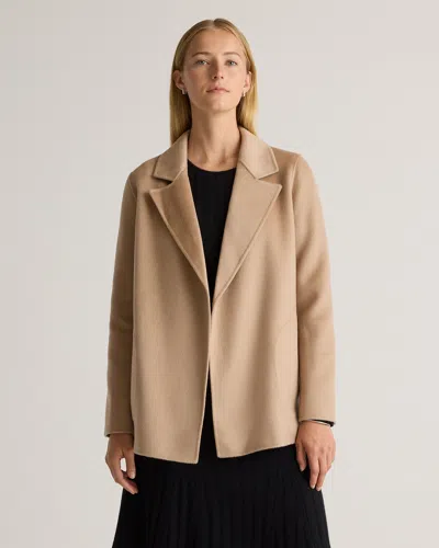 Quince Women's 100% Mongolian Cashmere Double-faced Open Blazer In Camel