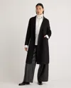 Quince Women's 100% Mongolian Cashmere Double-faced Wrap Coat In Black