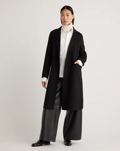 Quince Women's 100% Mongolian Cashmere Double-faced Wrap Coat In Black