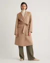 Quince Women's 100% Mongolian Cashmere Double-faced Wrap Coat In Camel