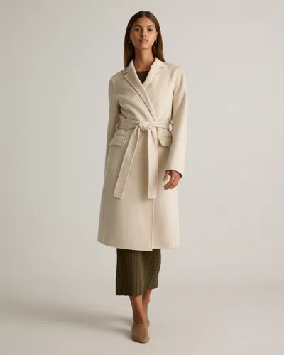Quince Women's 100% Mongolian Cashmere Double-faced Wrap Coat In Ivory Coast