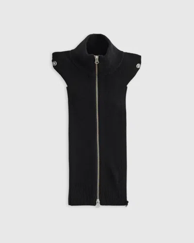 Quince Women's 100% Mongolian Cashmere Ribbed Collar Blazer Insert In Black