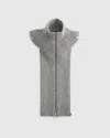 Quince Women's 100% Mongolian Cashmere Ribbed Collar Blazer Insert In Heather Grey