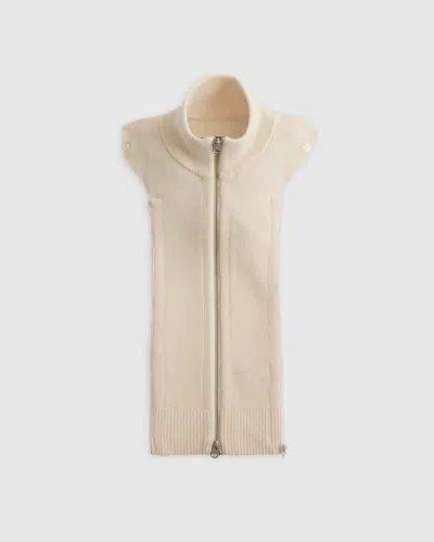 Quince Women's 100% Mongolian Cashmere Ribbed Collar Blazer Insert In Ivory