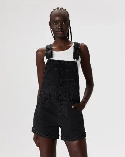Quince Women's 100% Organic Denim Shortalls In Black