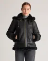 Quince Women's 100% Shearling Cold Weather Bomber Jacket In Black