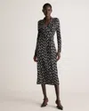 Quince Women's 100% Silk Jersey Midi Wrap Dress In Circular Contrast