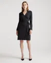 Quince Women's 100% Silk Jersey Mini Wrap Dress In Black