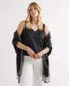 Quince Women's 100% Silk Reversible Scarf In Black