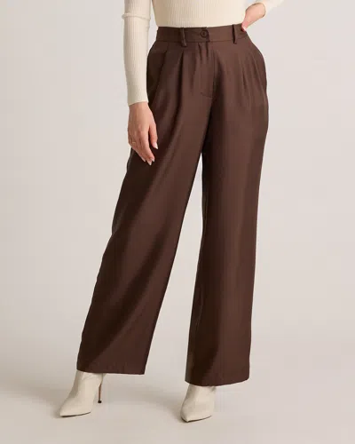 Quince Women's 100% Silk Twill Trouser In Hot Fudge