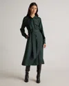 Quince Women's 100% Silk Twill Utility Shirt Dress In Forest Green