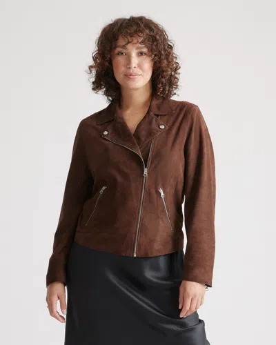Quince Women's 100% Suede Biker Jacket In Brown