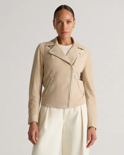 Quince Women's 100% Suede Biker Jacket In Cashew
