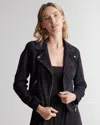 Quince Women's 100% Suede Biker Jacket In Charcoal