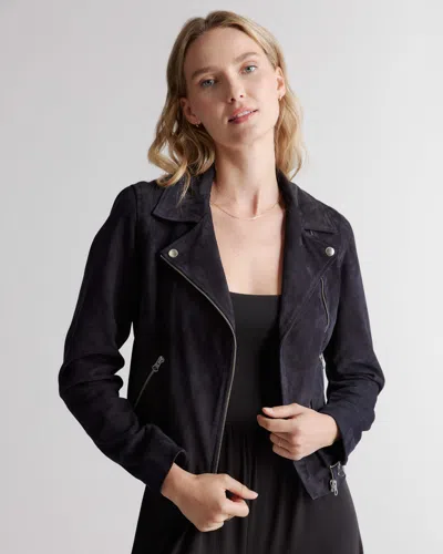 Quince Women's 100% Suede Biker Jacket In Charcoal