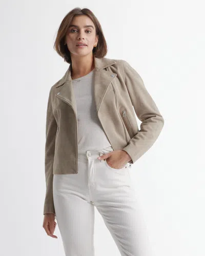 Quince Women's 100% Suede Biker Jacket In Sand
