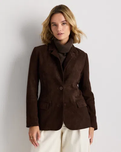 Quince Women's 100% Suede Blazer In Brown