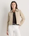 Quince Women's 100% Suede Cropped Zip-front Jacket In Neutral
