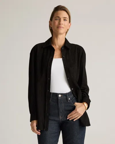 Quince Women's 100% Suede Overshirt In Black