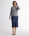 Quince Women's 100% Washable Silk Skirt In Navy