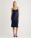 Quince Women's 100% Washable Silk Slip Dress In Navy