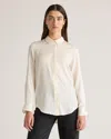 Quince Women's 100% Washable Silk Stretch Blouse In Ivory