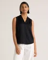 QUINCE WOMEN'S 100% WASHABLE SILK STRETCH SLEEVELESS BLOUSE