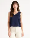 Quince Women's 100% Washable Silk Stretch Tank Top In Navy