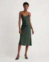 Quince Women's 100% Washable Slip Dress In Forest Green