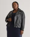 Quince Women's 100% Washed Leather Biker Jacket In Black