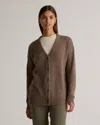 Quince Women's 100% Yak Wool Relaxed Cardigan Sweater In Heather Brown
