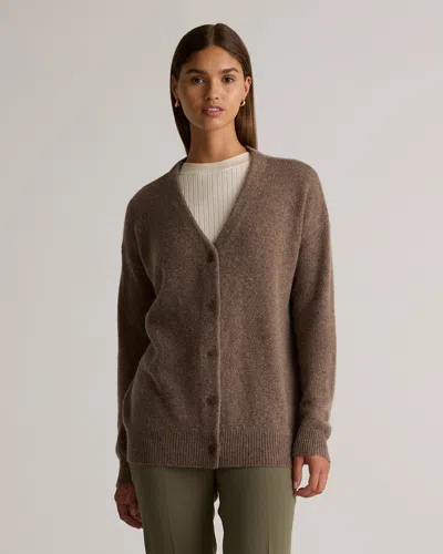 Quince Women's 100% Yak Wool Relaxed Cardigan Sweater In Heather Brown