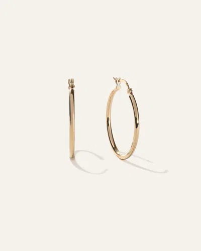 Quince Women's 14k Gold 2mm Tube Hoop Earrings In Yellow Gold
