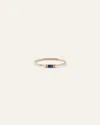 Quince Women's 14k Gold Baguette Gemstone With Diamonds Ring In Blue Sapphire