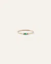 Quince Women's 14k Gold Baguette Gemstone With Diamonds Ring In Emerald