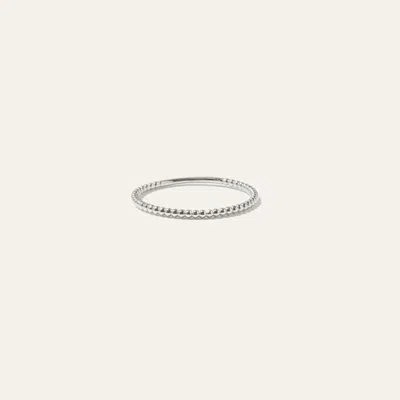 Quince Women's 14k Gold Beaded Ring In White Gold